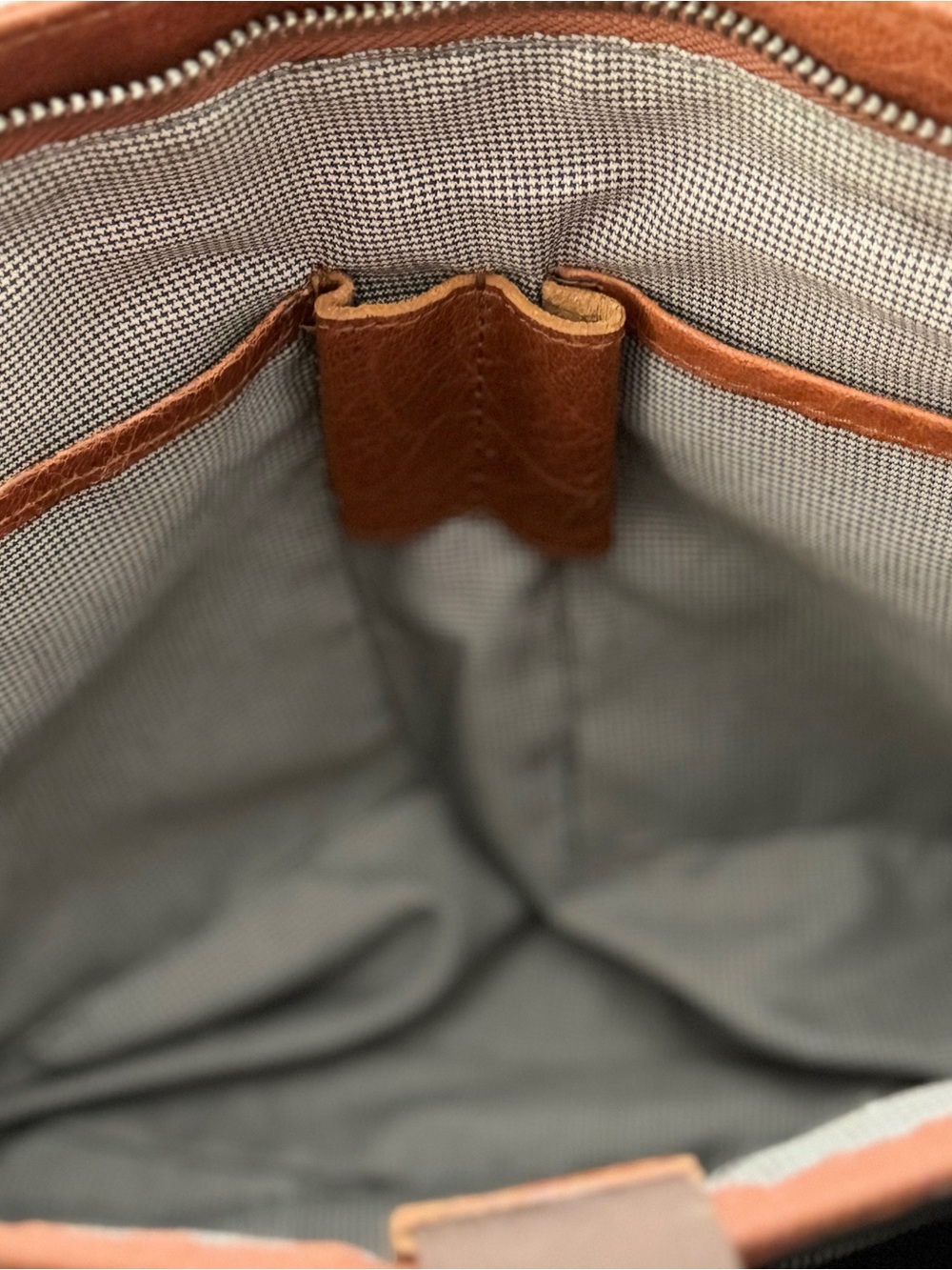 SPIKES & SPARROW Leather Laptop Bag Shoulder Tote Purse zip in Brandy Cognac - Picture 9 of 15